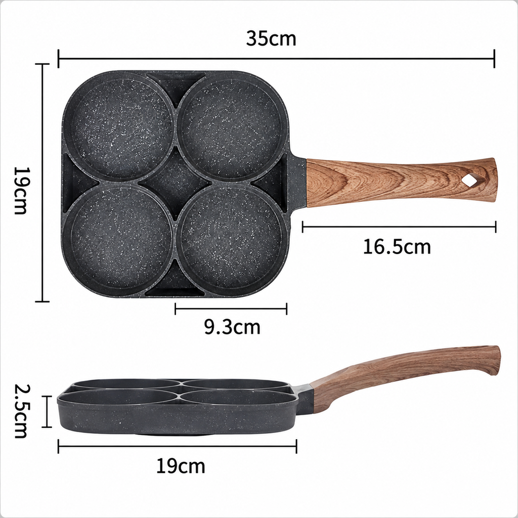 EggMaster™ 4X SARTEN PARA HUEVOS 4 PUESTOS