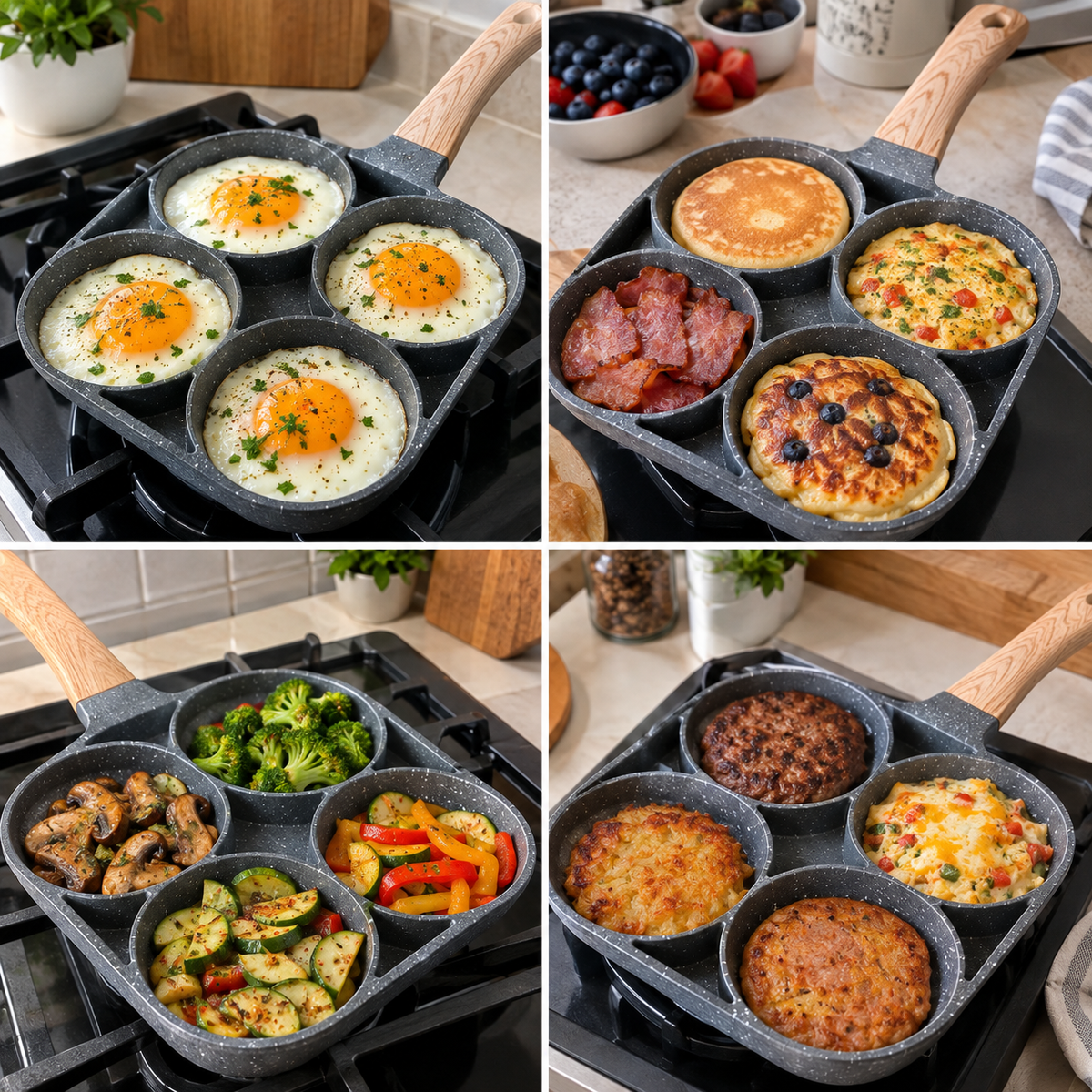 EggMaster™ 4X SARTEN PARA HUEVOS 4 PUESTOS